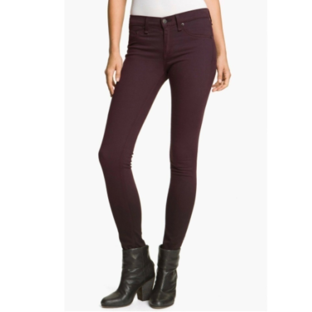 Rag & Bone/Jean Plush Twill Legging, Wine Ombre